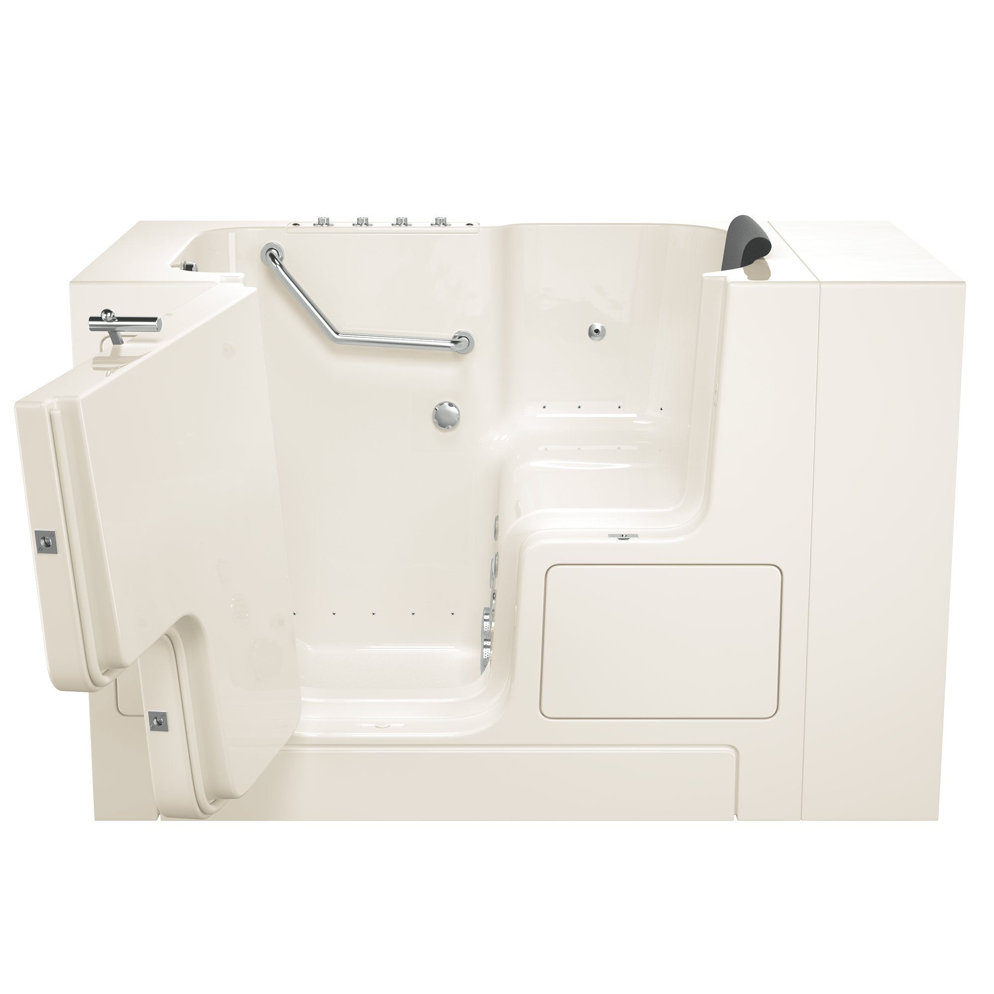 Gelcoat Premium Series 32 x 52  Inch Walk in Tub With Combination Air Spa and Whirlpool Systems   Left Hand Drain WIB LINEN